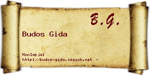 Budos Gida névjegykártya